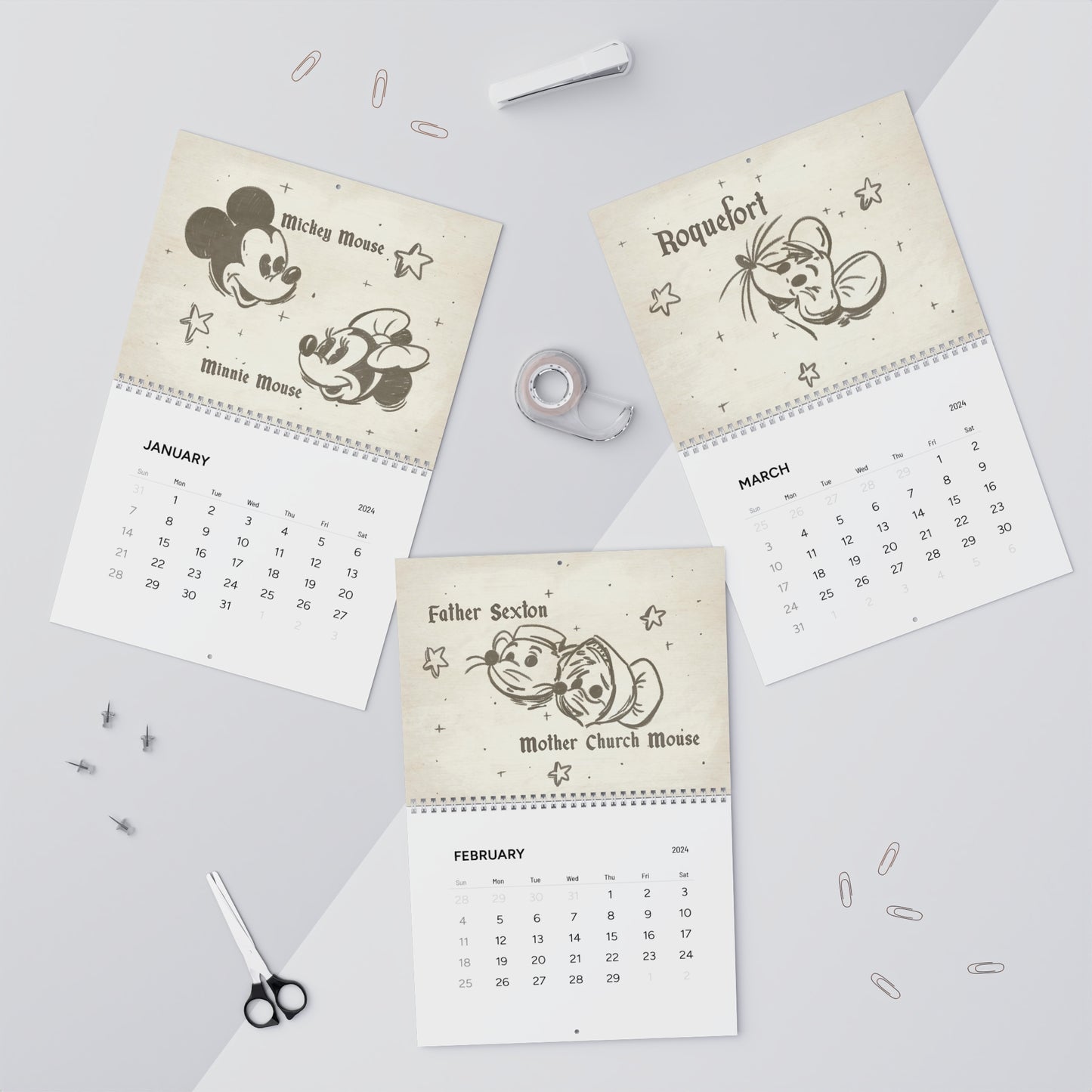 Mouse 2024 12-Month Calendar