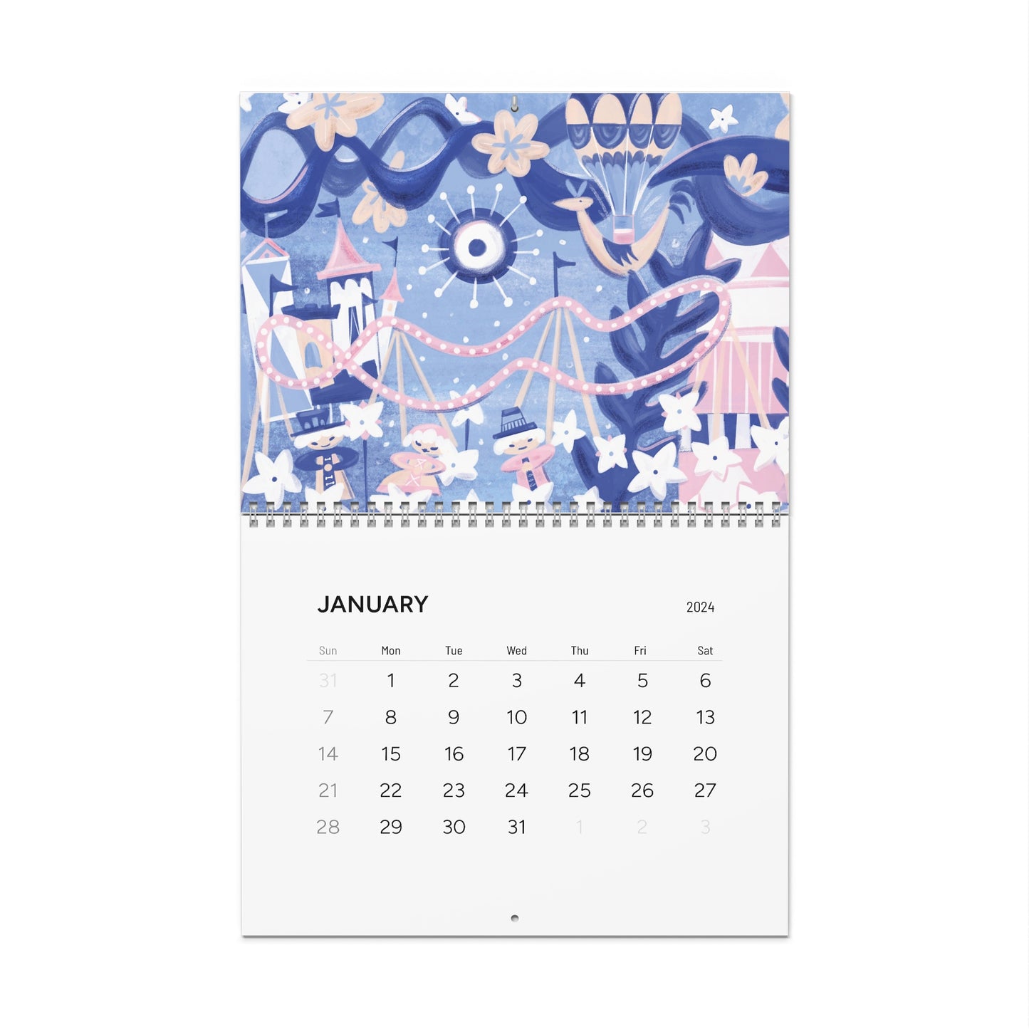 Classic 2024 12-Month Calendar
