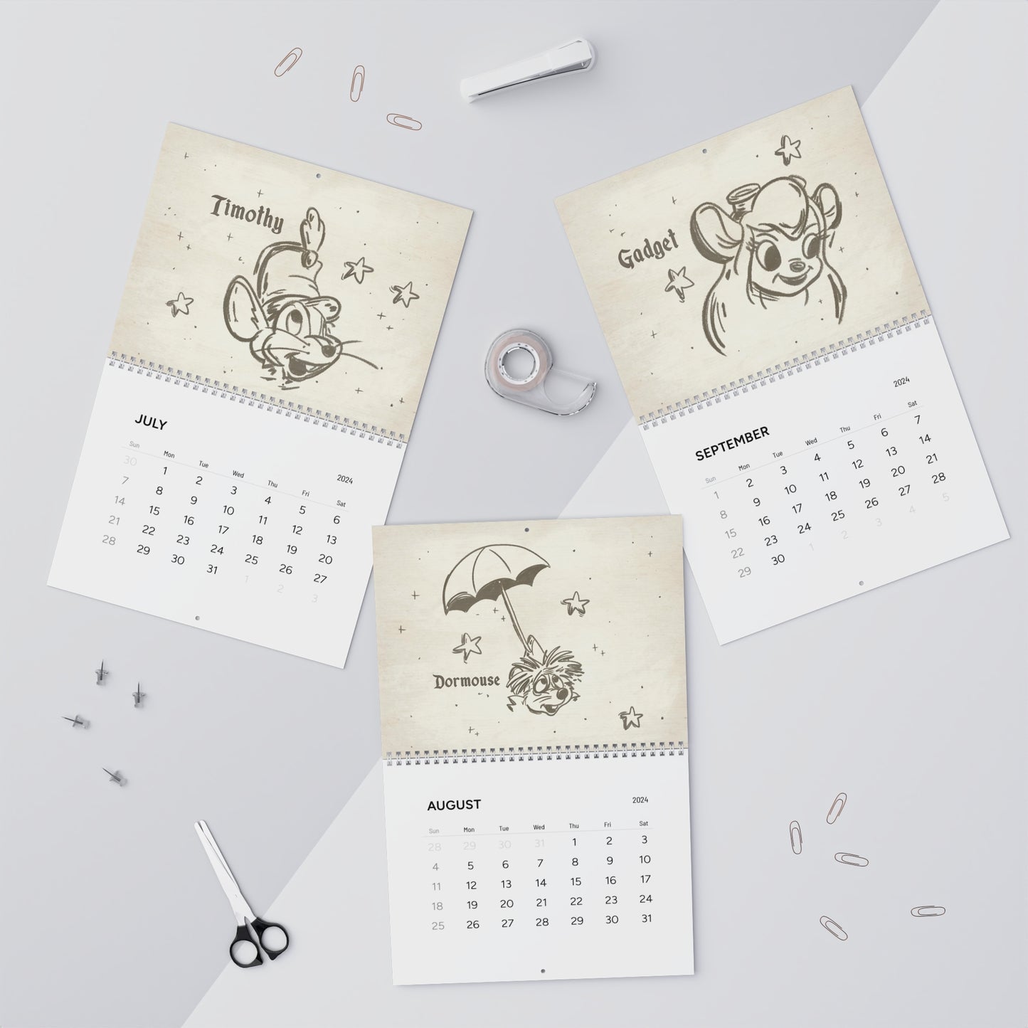 Mouse 2024 12-Month Calendar