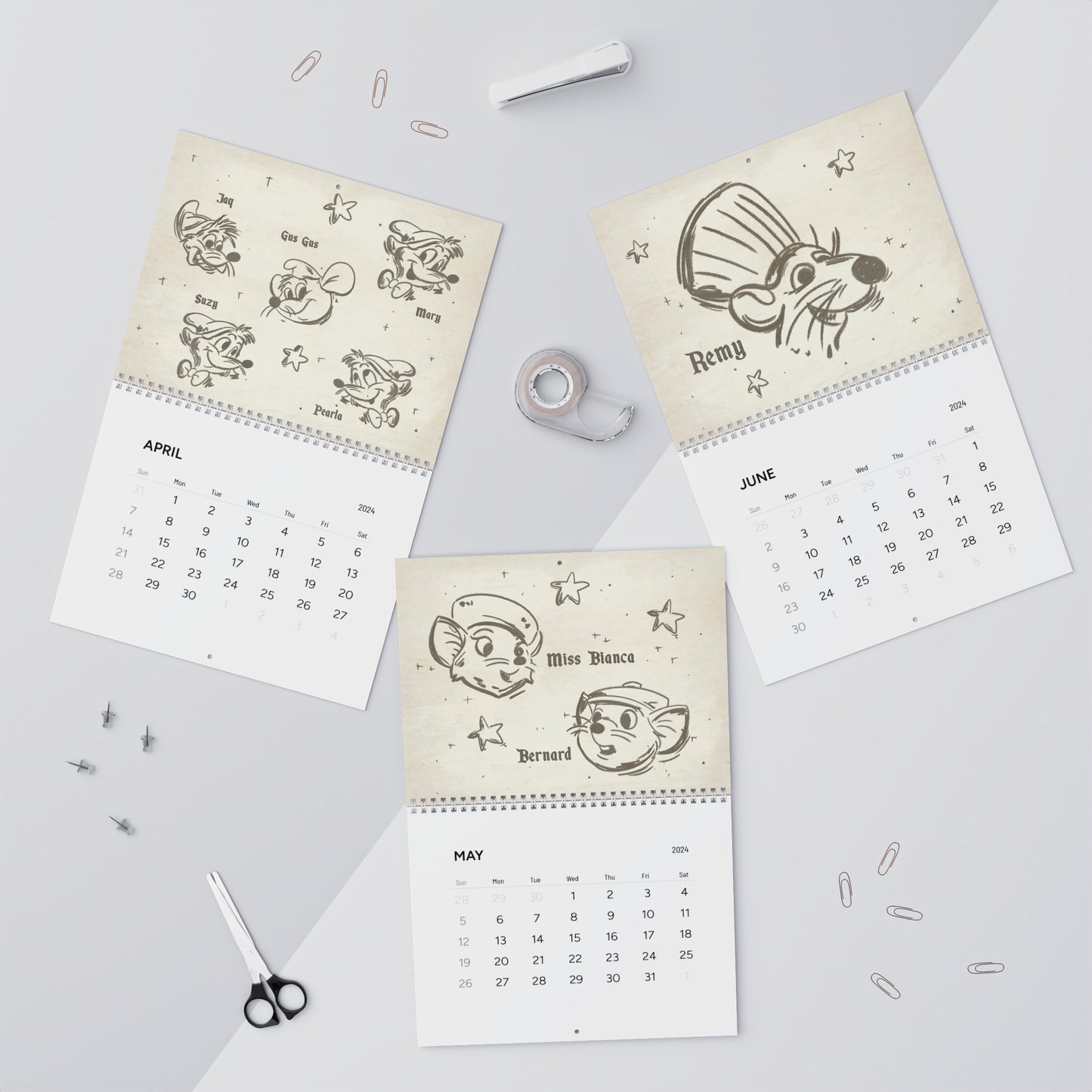 Mouse 2024 12-Month Calendar