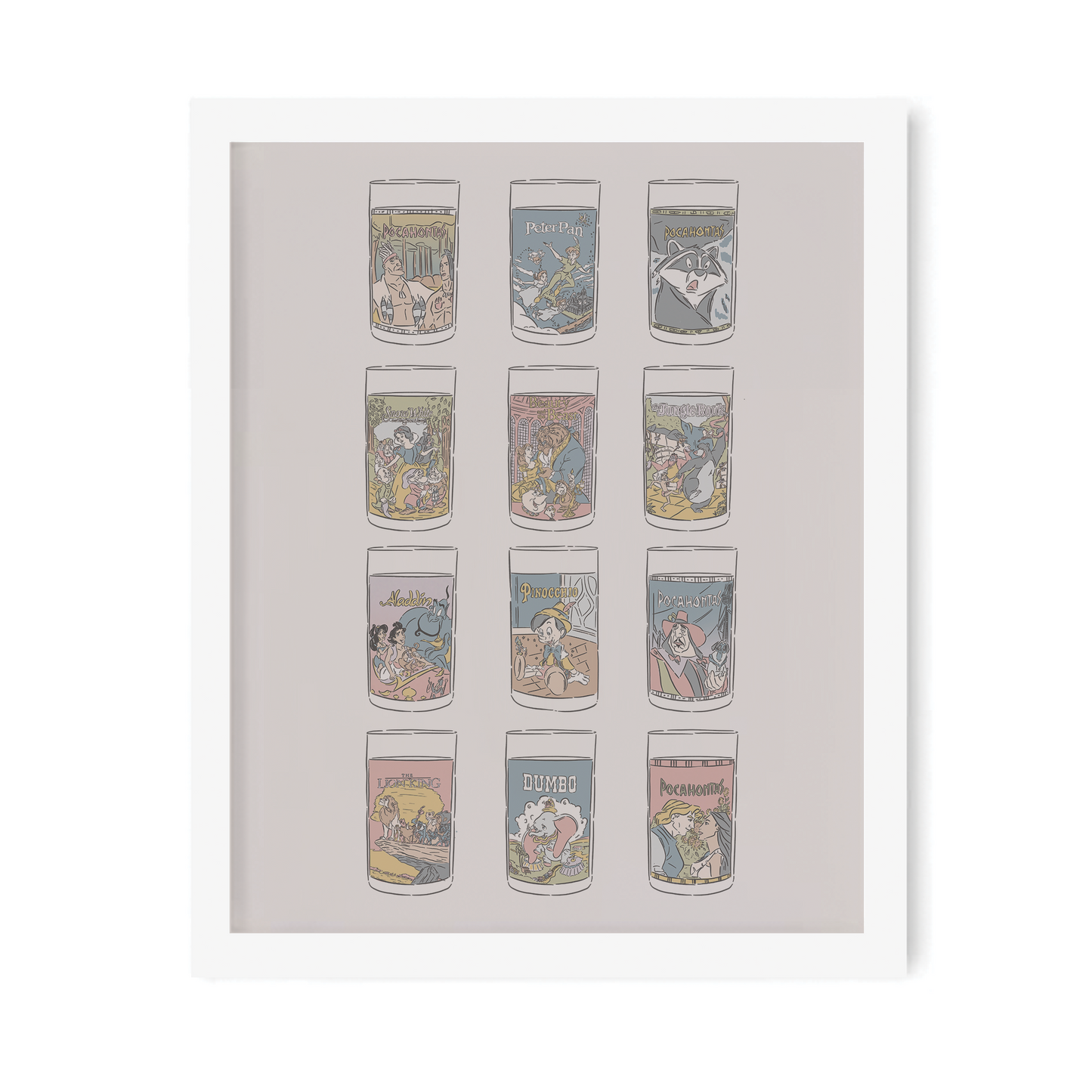 90s Cups Art Print